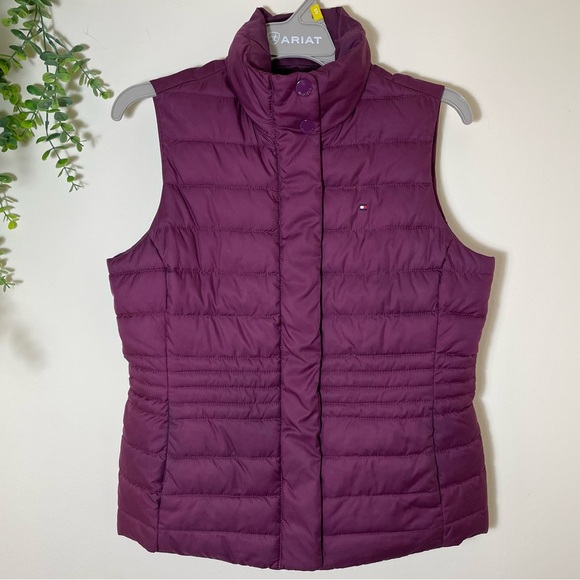 ❄️Vintage Tommy Hilfiger Womens Sm Insulated Puffer Full Zip Vest Plum/Burgundy - Picture 9 of 9